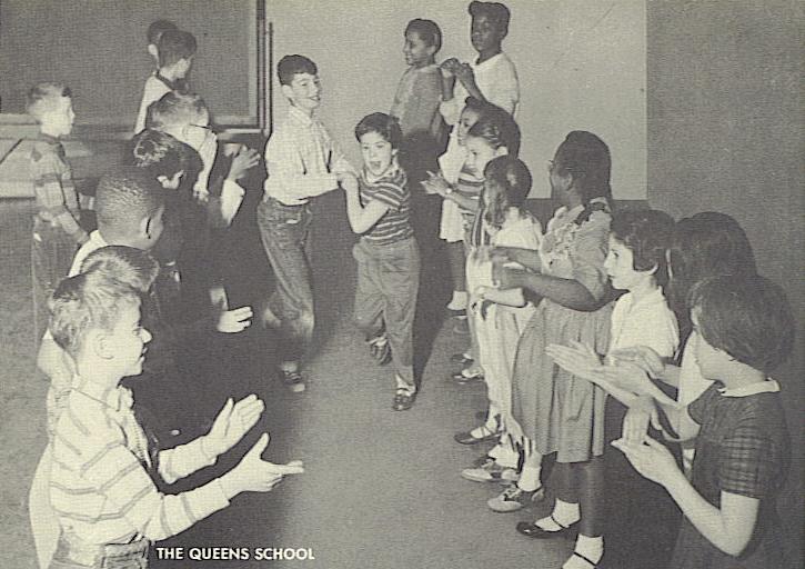 Undated photograph of a dance at the old Queens School.