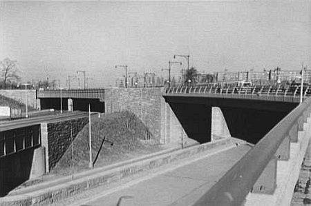 The Van Wyck Expressway, 1955 at Kew Gardens, NY.