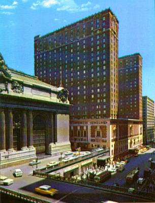 The old Commodore Hotel on 42nd Street in New York City just east of Grand Central Terminal.