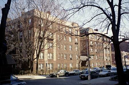 The Kew Hall Apartments on Talbot Street off Lefferts Boulevard, Kew Gardens, NY, 2002.
