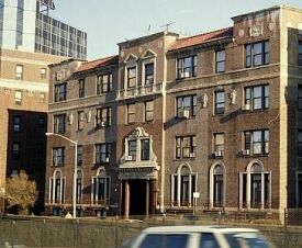 The Kew Arlington Court Apartments, Union Turnpike west of Queens Boulevard, Kew Gardens, NY, 2002.