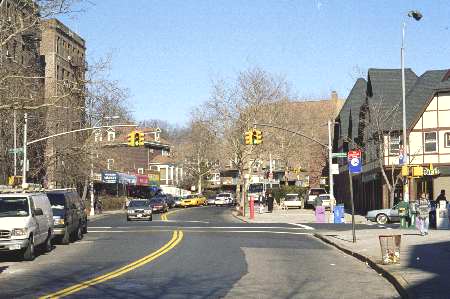 Lefferts Boulevard looking north toward Metropolitan Avenue in Kew Gardens, NY.