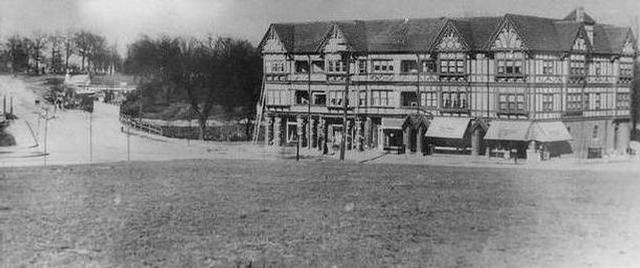 The Homestead Building on Lefferts Avenue (Boulevard) at Cuthbert Road, Kew Gardens, NY, c. 1914.