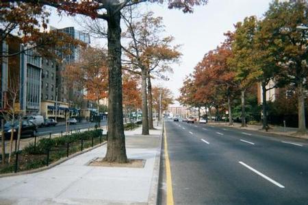 Queens Boulevard looking west toward Union Turnpike, Kew Gardens, NY.