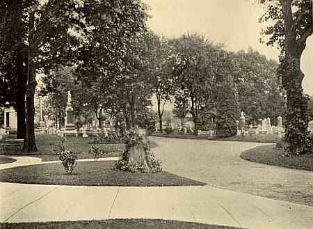 Just inside the Newtown (Kew Gardens) Road entrance to Maple Grove Cemetery in Jamaica (Kew Gardens), NY.  The Administrative Office is offscreen to the left.