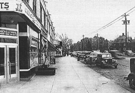 Metropolitan Avenue from looking east Audley Street, Kew Gardens, NY.